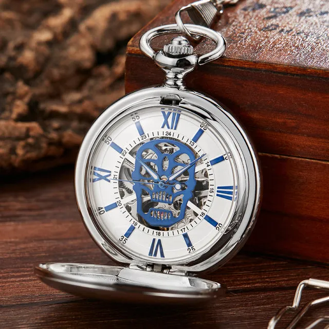 Unisex Fashion Steampunk Skeleton Mechanical Hand-wind Pocket Watch