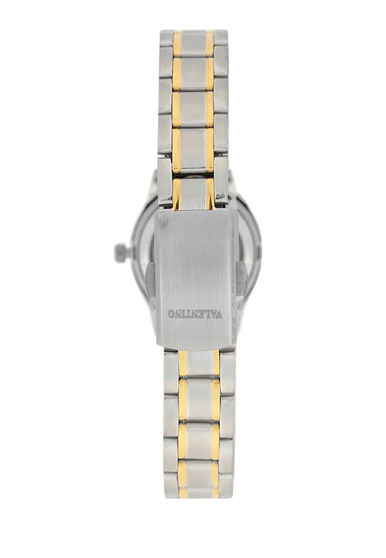 Valentino 20122423-TWO TONE - BLACK DIAL Stainless Steel Strap Analog Watch for Women