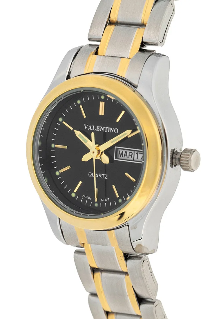 Valentino 20122423-TWO TONE - BLACK DIAL Stainless Steel Strap Analog Watch for Women