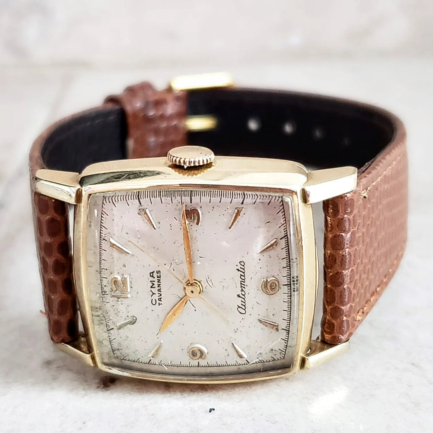 Vintage Cyma Bumper Automatic Wristwatch Swiss Caliber 420 17 Jewels Watch