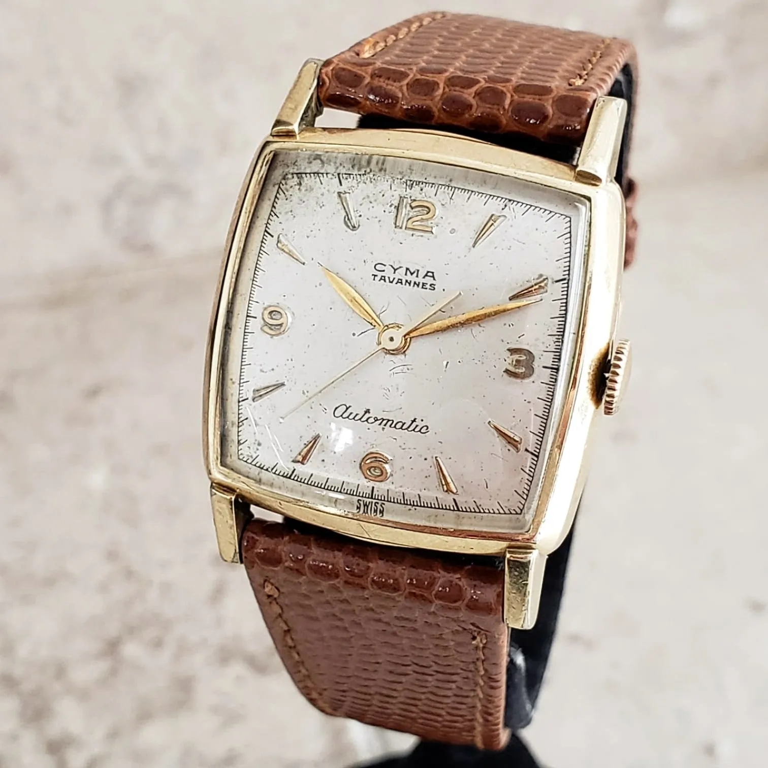 Vintage Cyma Bumper Automatic Wristwatch Swiss Caliber 420 17 Jewels Watch