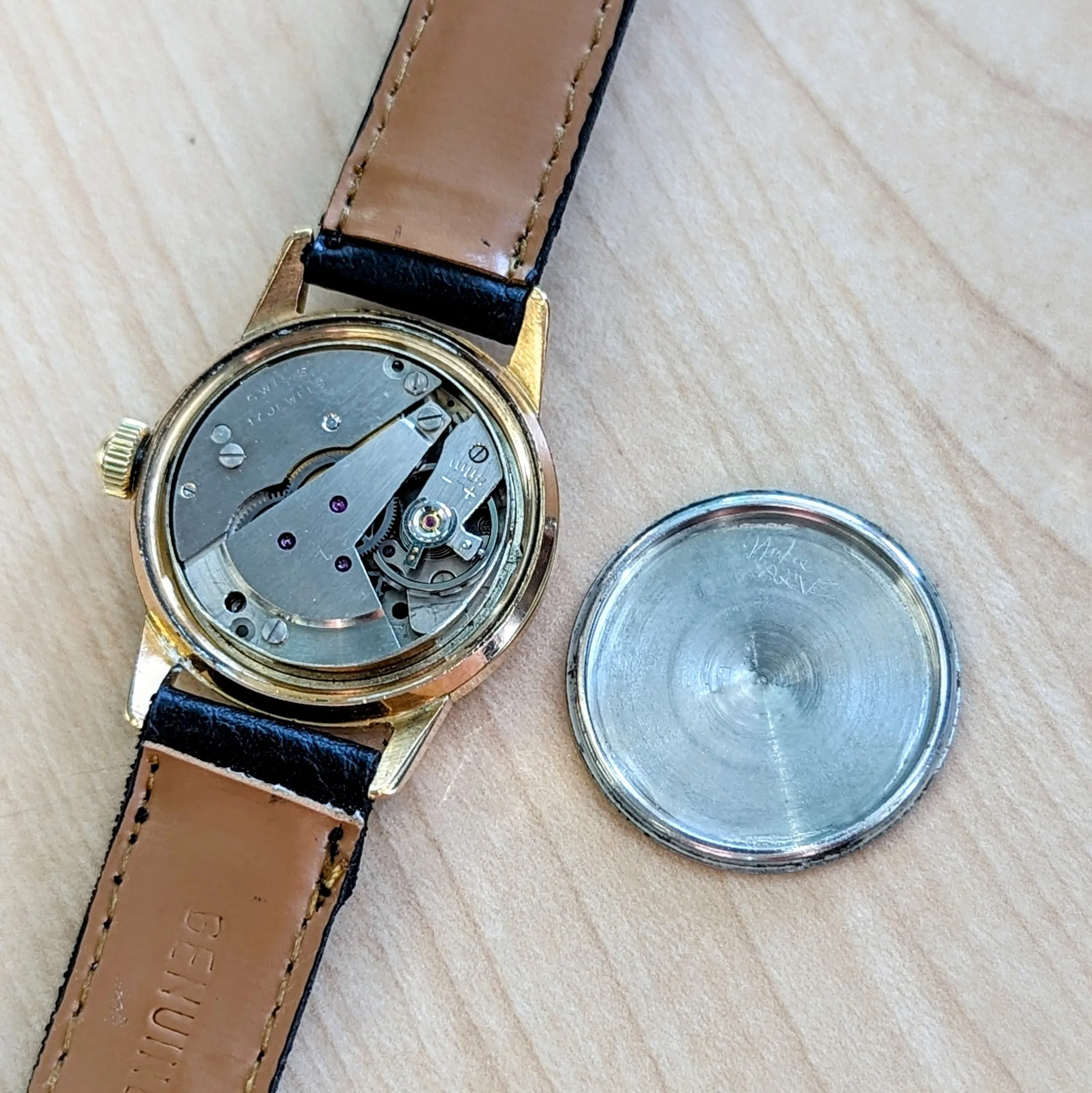 Vintage EAGLE WINGS Shockprotecter Watch 17 Jewels Cal. FE 8020 Rose Gold Tone Swiss Wristwatch