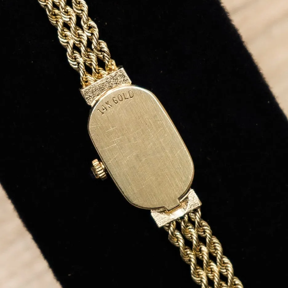 Vintage Ladies Paul Breguette 14K Gold & Diamond Cocktail Watch Swiss Wristwatch