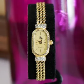Vintage Ladies Paul Breguette 14K Gold & Diamond Cocktail Watch Swiss Wristwatch