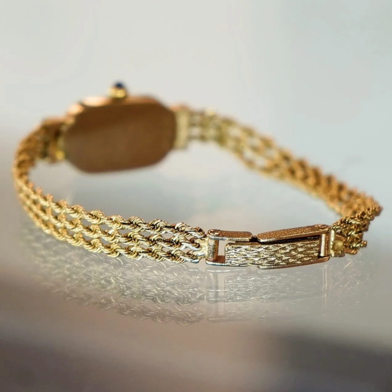 Vintage Ladies Paul Breguette 14K Gold & Diamond Cocktail Watch Swiss Wristwatch