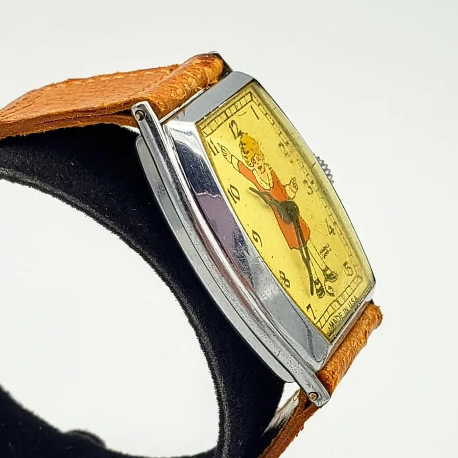 Vintage NEW HAVEN CLOCK COMPANY LITTLE ORPHAN ANNIE Character Wristwatch U.S.A.