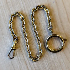 Vintage Pocket Watch Chain Men's Textured Link Chain Gold Tone