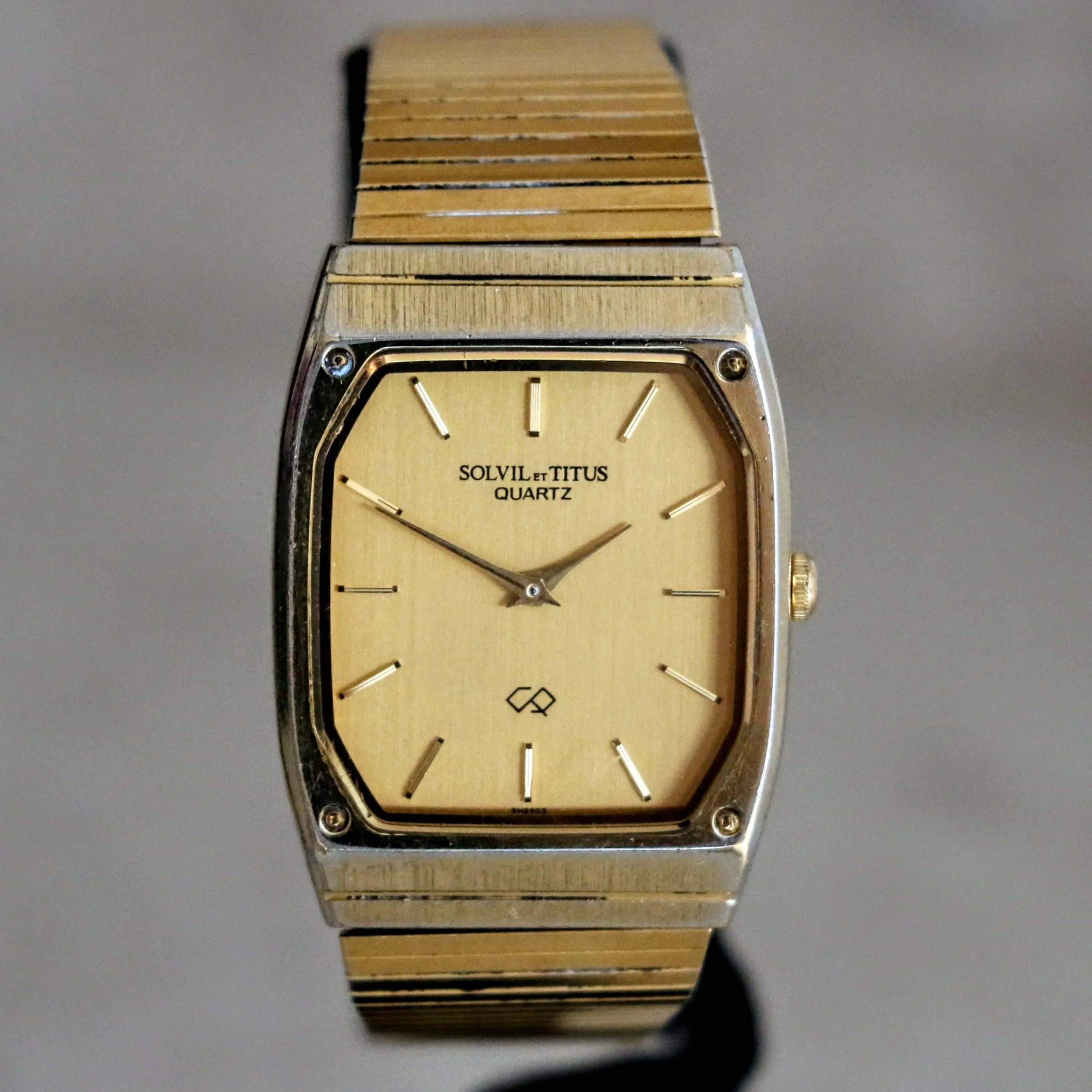 Vintage SOLVIL et TITUS Wristwatch Dress Quartz Watch SS Back - SM8605 413594
