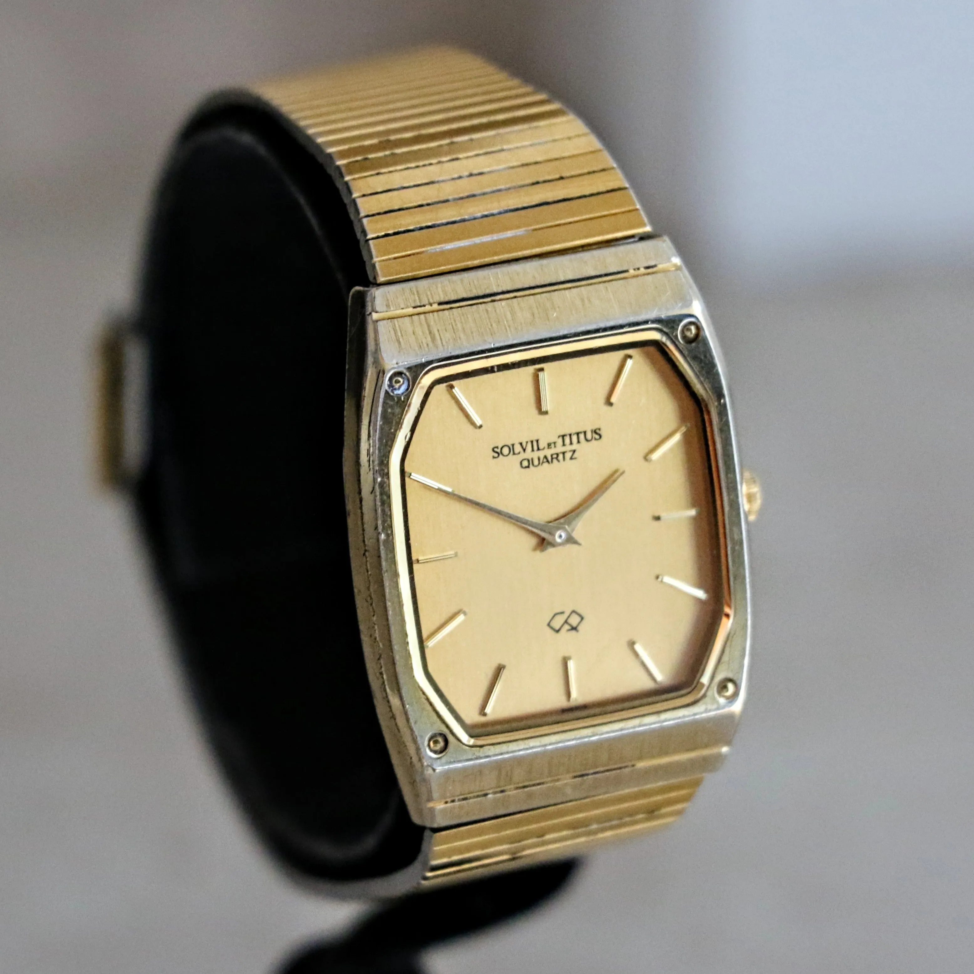 Vintage SOLVIL et TITUS Wristwatch Dress Quartz Watch SS Back - SM8605 413594
