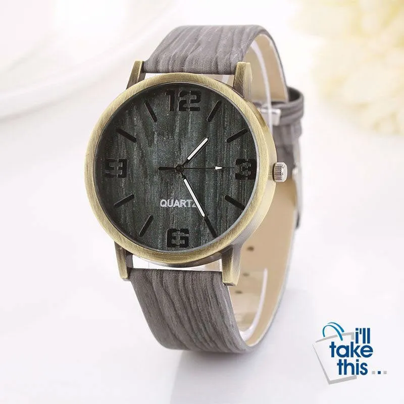 Vintage Wood Grain Luxury Watches - Women Fashion Watch with Quartz movements