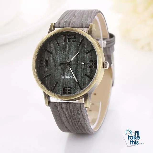 Vintage Wood Grain Luxury Watches - Women Fashion Watch with Quartz movements