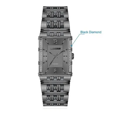 Wittnauer with 45X30 MM Black Rectangular Dial Stainless Steel Watch Band. WN3077